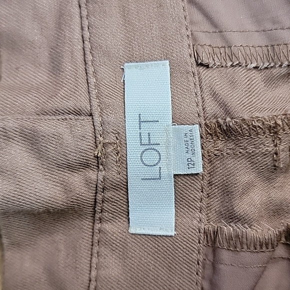 Women's LOFT  Cropped Pants, Brown, Size 12P, EUC - Picture 7 of 8